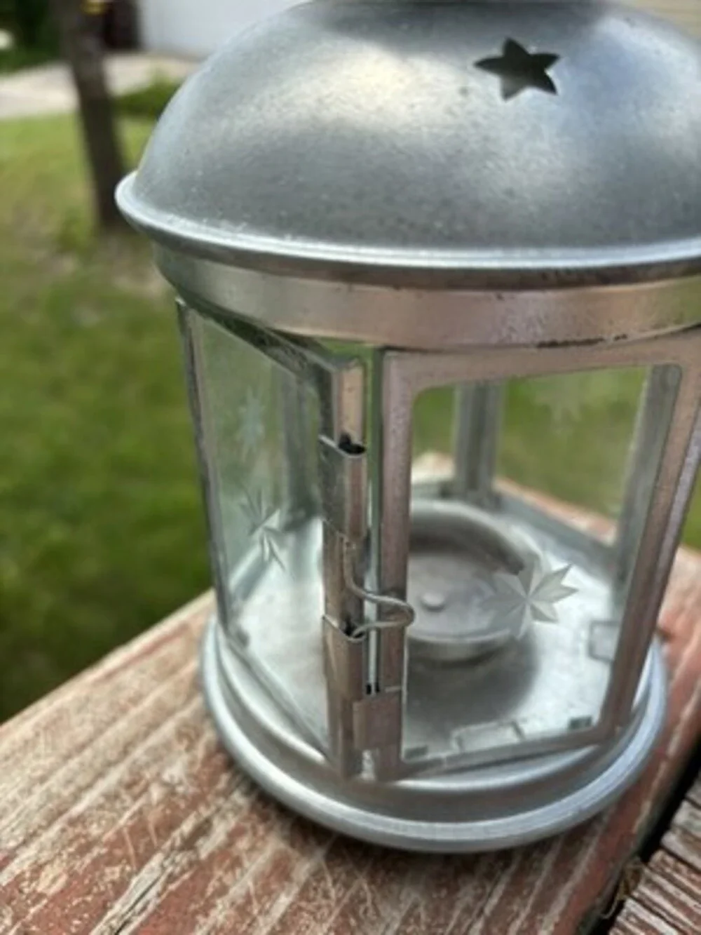 6 Silver Metal IKEA LANTERNS Star Etched Glass ROTERA Hanging Candle Light VTG